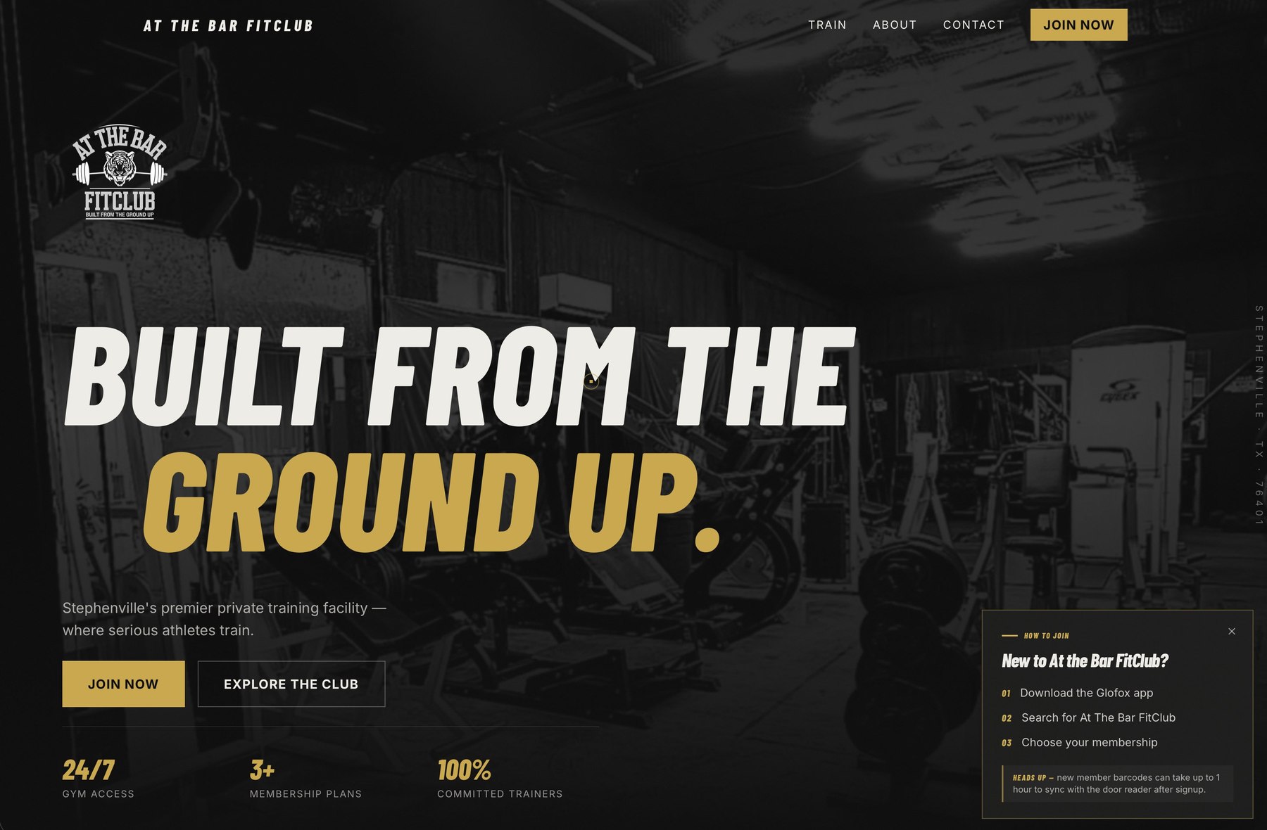 At The Bar FitClub — homepage hero